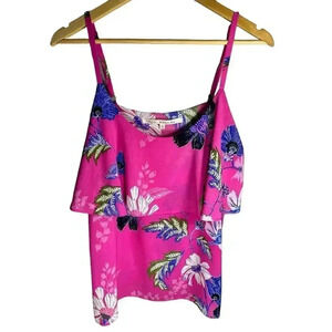 Rachel Roy Pink Floral Tank Top Small‎